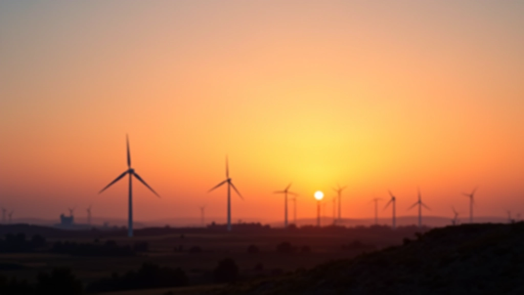 Nachhaltige Energiequellen und Windkraftanlagen in Industrielandschaft